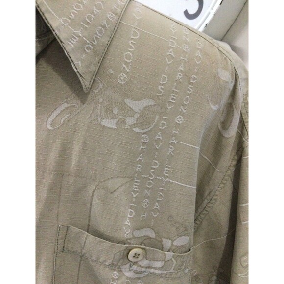 Harley-Davidson Shirt Men's Size XL Color Beige Hawaiian Short Sleeve Shirt - Picture 2 of 8